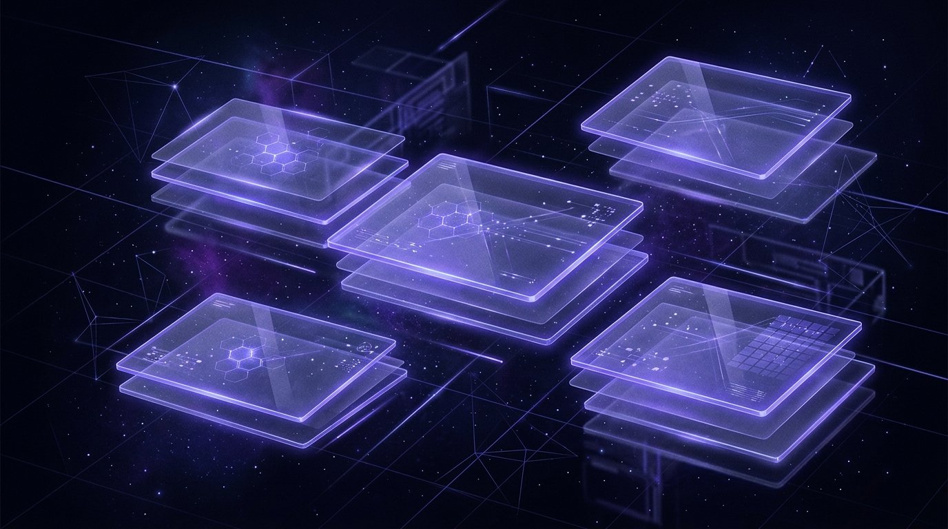Полупрозрачные светящиеся панели — карточки моделей DeepSeek в каталоге